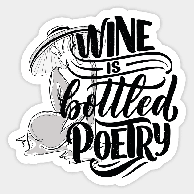 Wine is bottled poetry Sticker by Frispa